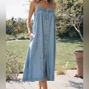Saltwater LUXE Matilda Midi Dress Vintage Indigo